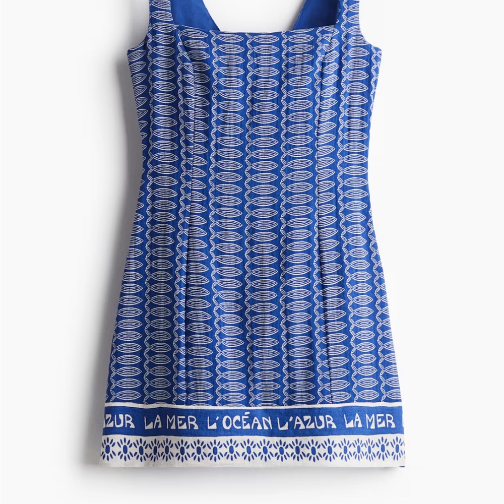 H&M Blue Patterned Mini Dress - Picture 5 of 8